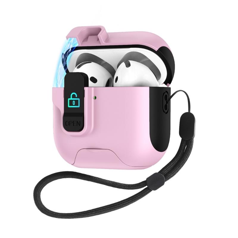 Secure Lock Design Protective Cover With Hiddens Phone Holder Compatible for Pro3 Earbuds Charging Case Shell Holder