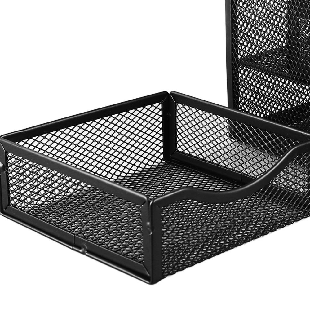 Metal Desktop Organizer Black Stationery Organizer Pen Container Office Desk Organizer  For Home