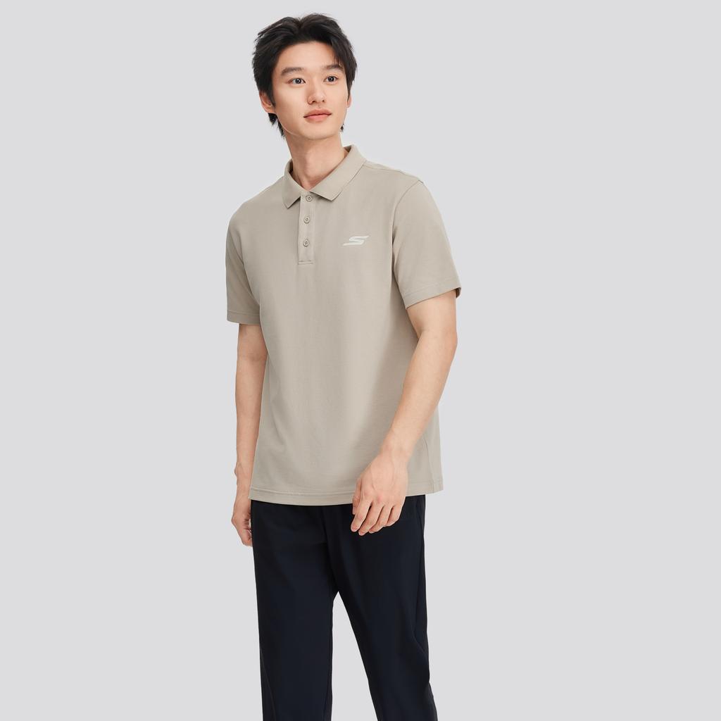 Skechers Quick-Drying Moisture-Wicking Breathable Solid Color Polo Shirt Men Tops P223M126-044Z