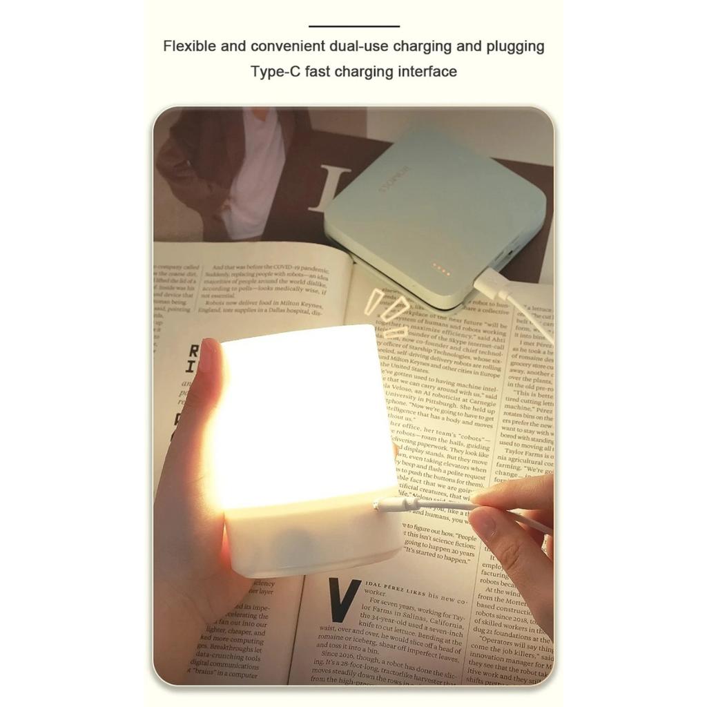 JOYBLISS Touch Night Lamp 3 Modes Dimming Bedroom Bedside Lamp USB Charging Night Light Ambient Light Soft Light Table Lamp for Kids Gift