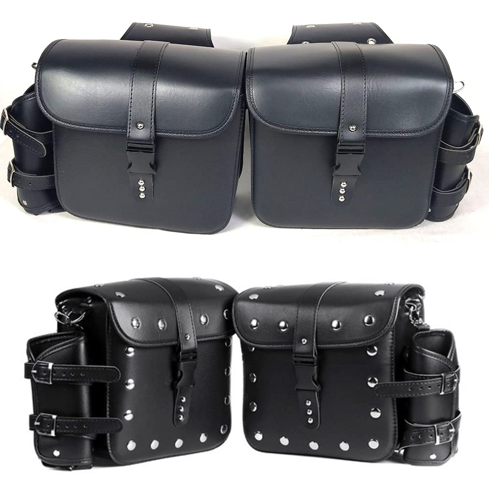 ZSADZS Waterproof Saddle Bags for Set of Large Capacity Side Motorcycle Tool Suitable for Motorcycles, 2, Bags, Black, Bags, Honda, Suzuki, Davidson,