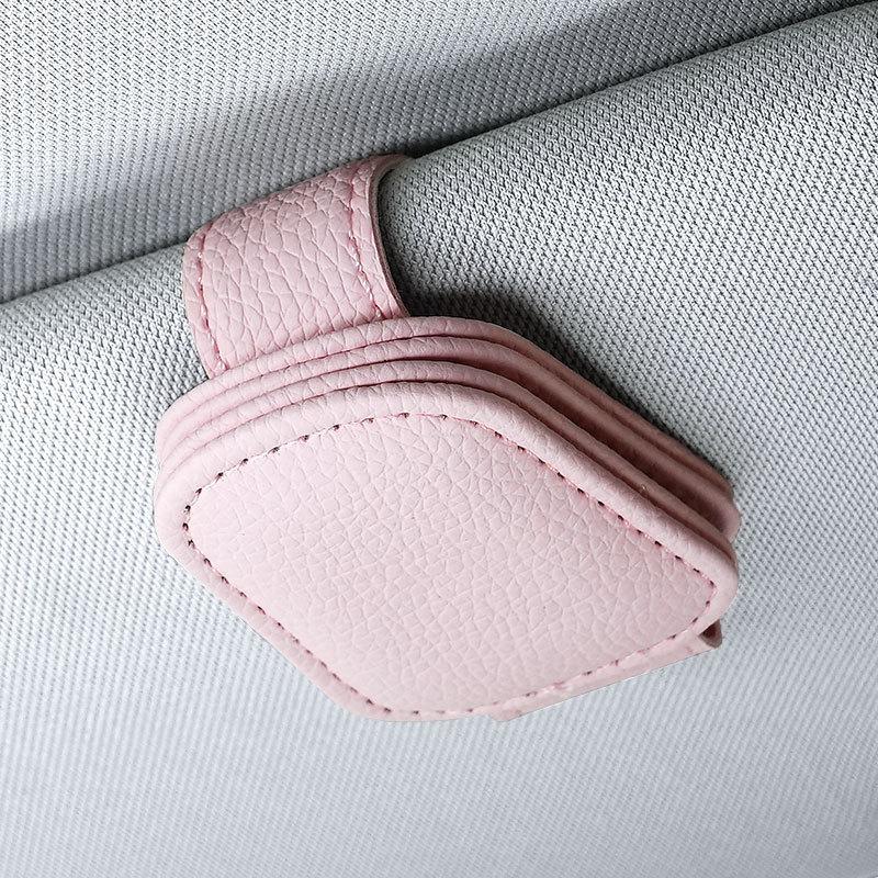 Car Sun Visor Sunglasses Holder With Pu Material Multifunction Storage Clip For Driving Set