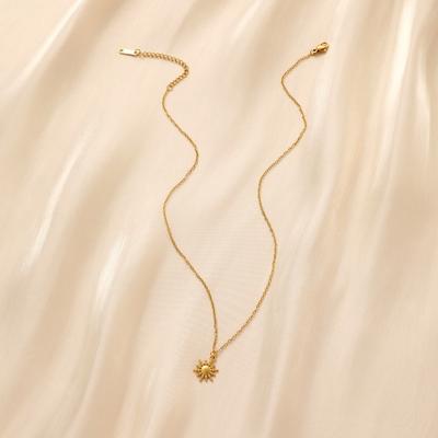 Halskette mit Sonnenanhänger für Damen, Edelstahl, verstellbar, verlängerte Kette, Charm-Halskette, Schmuckzubehör