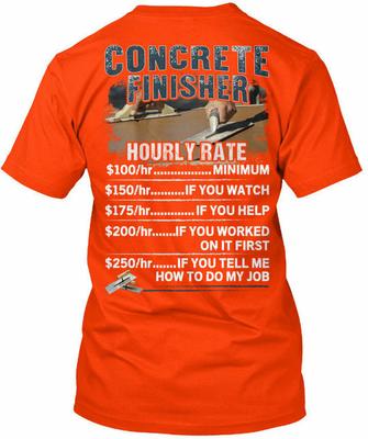 Betonafwerker Uurloon T-shirt Gemaakt in de VS Maat S tot 5XL