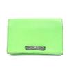 Logo Bill Compartment Wallet Multi-Pouch Pouch Leather Green