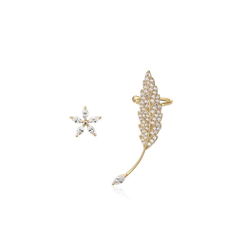 

Европейский и американский модный темперамент длинные серьги-листочки золотой