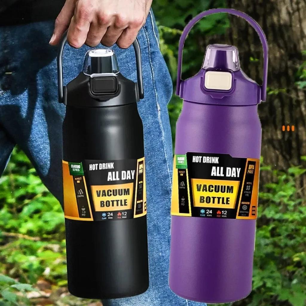 Handy Thermos with Straw Outdoor Sport 304 Steel Thermal Mug Tumbler Travel Outdoor Vacuum Flasks Water Bottle