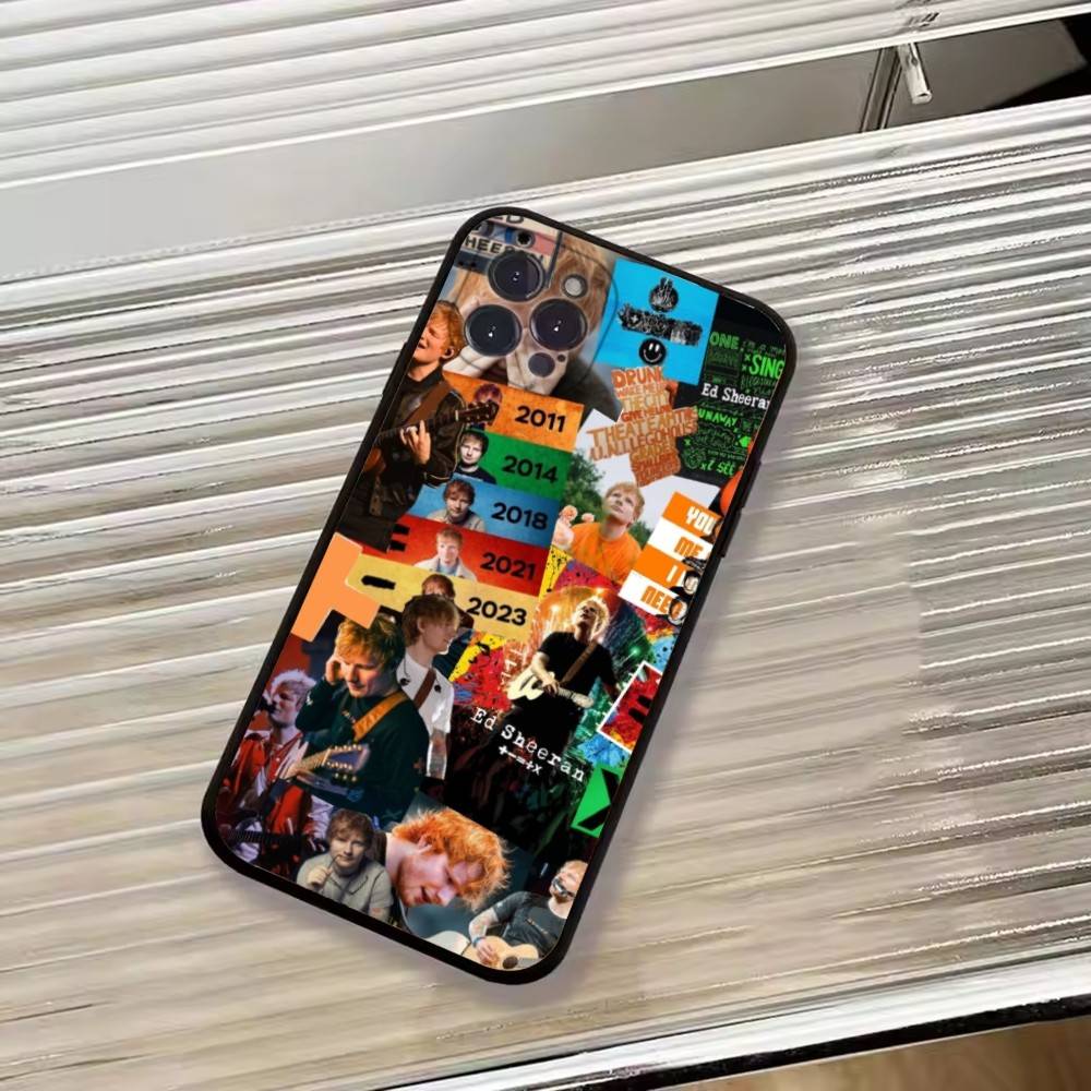 Ed Sheeran Hot Singer Phone Case For iPhone 17,16,15,14,13,12,11 Plus,Pro Max,XS,Soft Black Cover