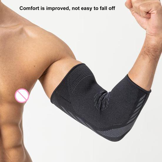 1Pc Elbow Brace Ergonomic Design Compression Shock Absorption High Stretchy Knitting Elbow Protection Not Tight Elastic Gym Sport Arm Sleeve