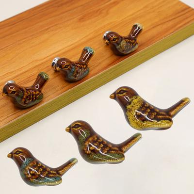 Schrankgriff im Retro-Stil, Mini, glatt, bequemer Griff mit Schraube, Möbeldekoration, Keramik, Vogel, Leopardenform, Kleiderschrank, Schublade, Knauf, Zuhause