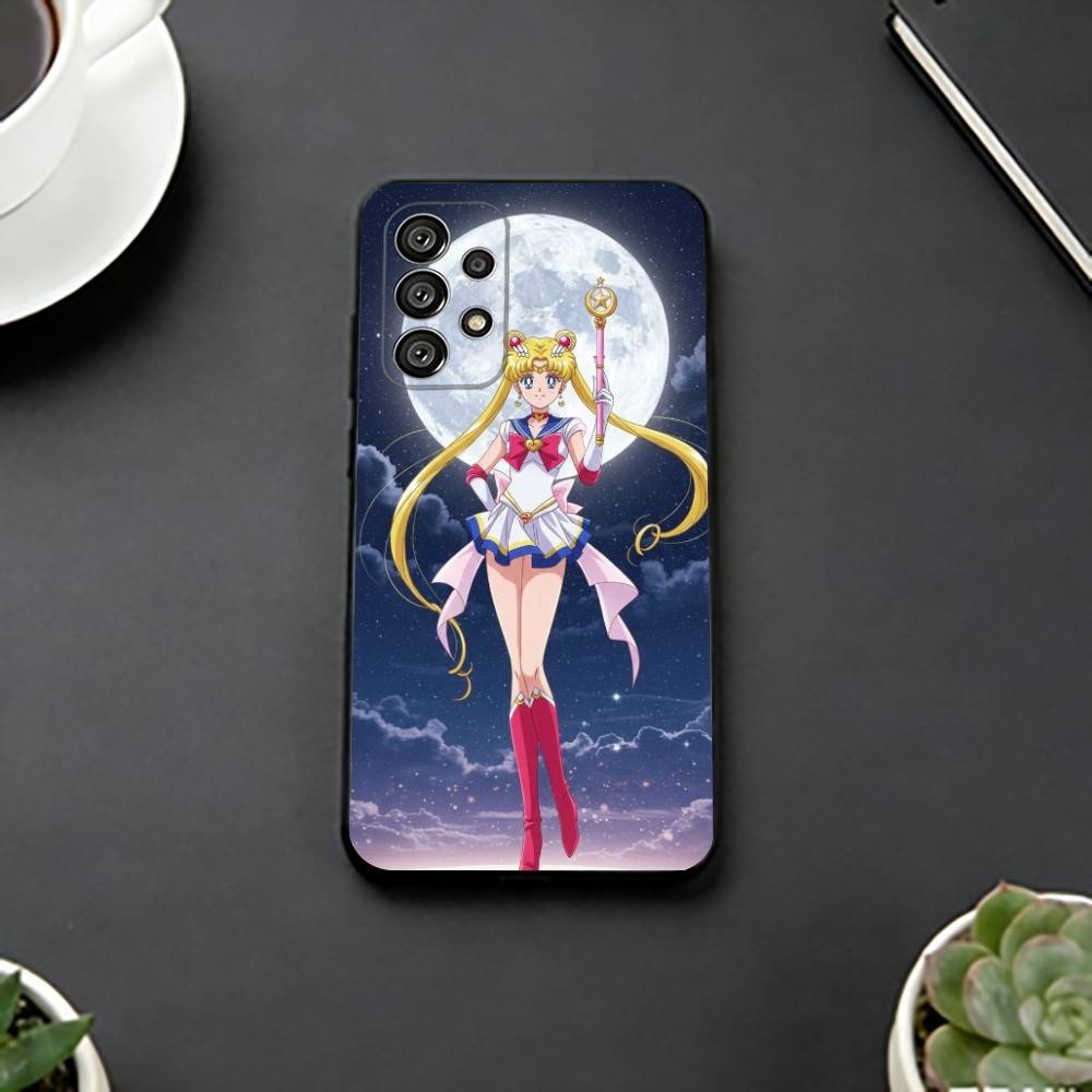 Custodia per Telefono Sailor Moon A-Anime per Samsung S25,S24,S21,S22,S23,S30,Ultra,S20,Plus,Fe,Lite,Note,10,Copertura Nera