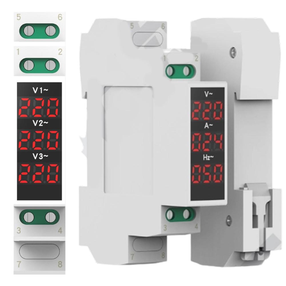 Modular Electrical Monitoring Tool Current Meter DIN Rail Indicator Three Phase Meter Industrial Commercial Use