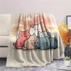 Stacked Cats  Print Flannel Blanket, High quality Comfortable for All Seasons, Home Decor, Warmth and Comfort