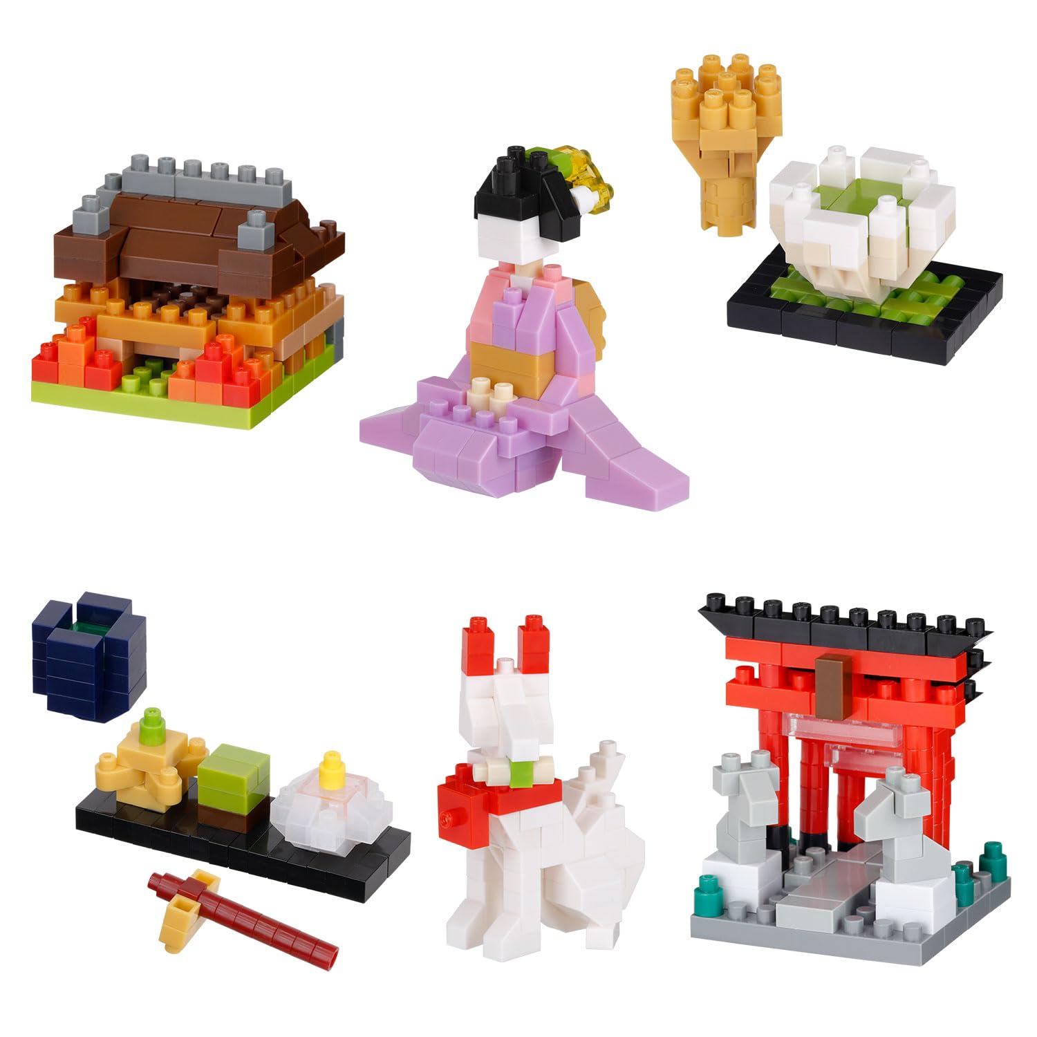 Kawada Nanoblock Мини Нано Киото (BOX) NBMC81S 1 КОРОБКА 6 штук, всего 6 типов