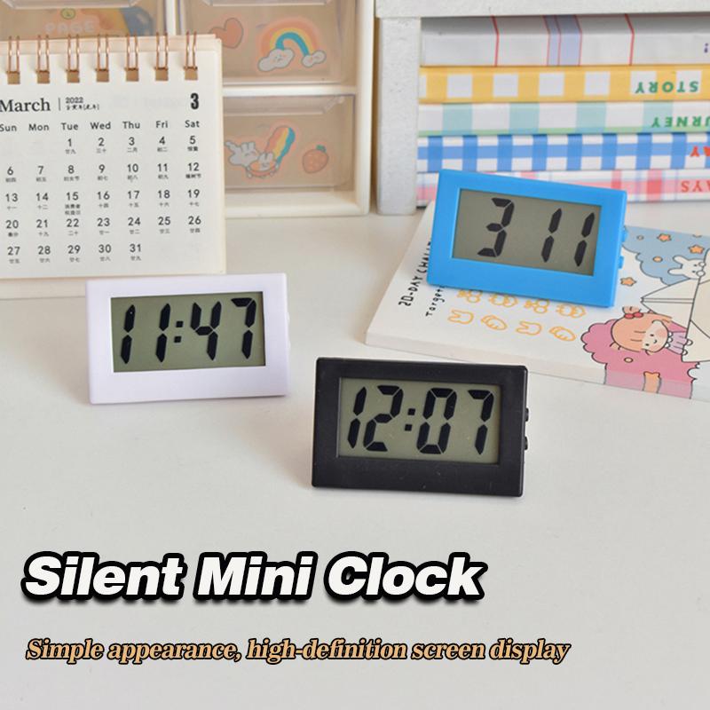 Cute Mini Digital Clock Portable Table Clock Battery Operated LED Clock Electronic Small Desktop Clock for Student/Car/Bedroom