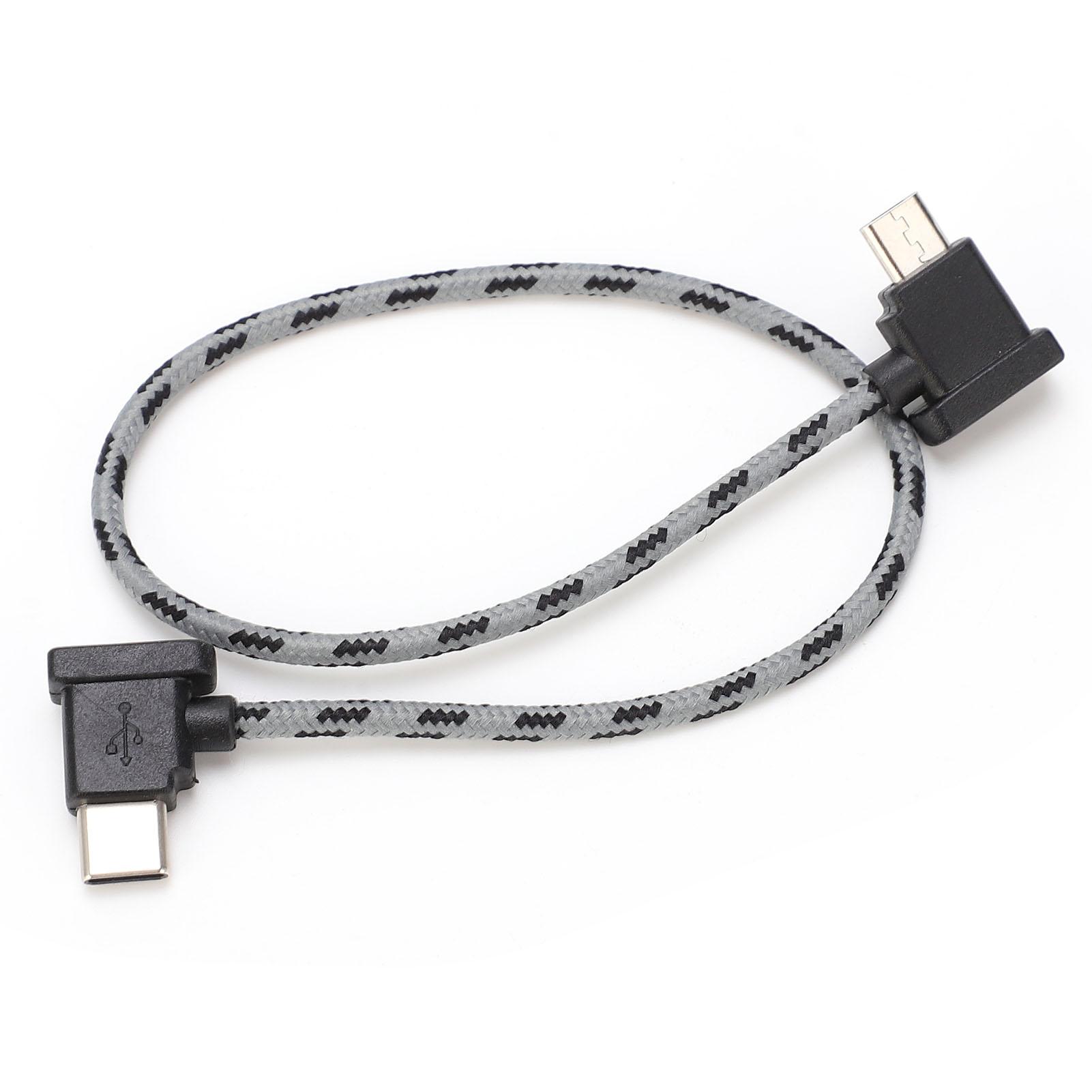 

Прямоугольный кабель для передачи данных Type-C на Micro USB для пульта дистанционного управления DJI Mavic Air 2 / Mini 2