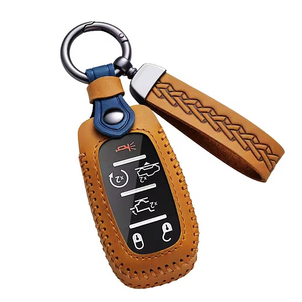 Leder Auto Schlüsselhülle Abdeckung für Dodge RAM 1500 2500 3500 4500 5500 TRX Pickup 2019 2020 2021 2022 Chrysler Jeep Grand Cherokee