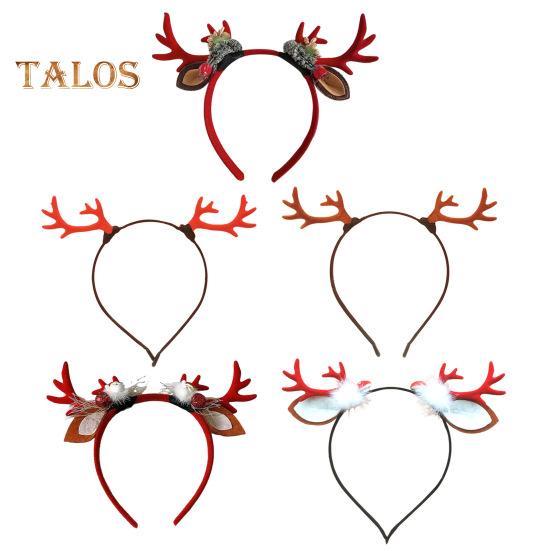 Realistic Deer Antlers Headband Adults Kids Soft Fabric Durable Construction Reindeer Design Christmas Hair Hoop