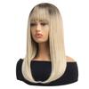 Long Ombre Blonde Wigs for Women Synthetic Hair Straight Wig with Bangs Cosplay Wigs Drag Queen Party Anime Movie Costume Wig