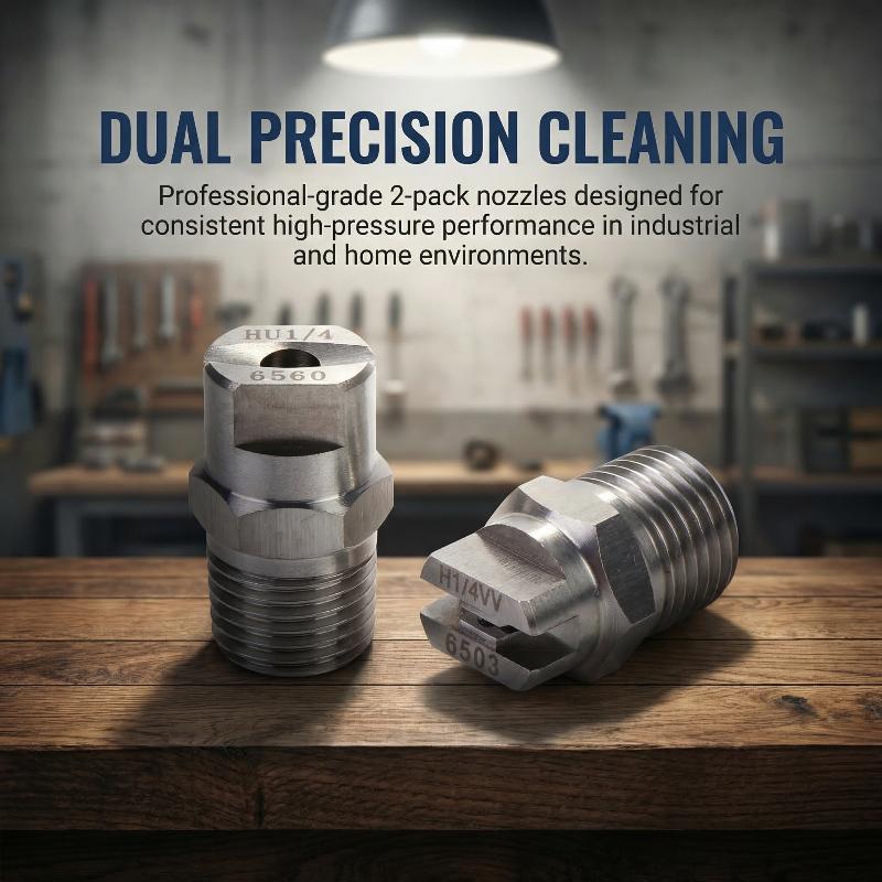 Flat Fan Water Spray Nozzle 2PCS High Pressure BSPT 65 Degree HVV for Cooling and Dust Suppression Systems