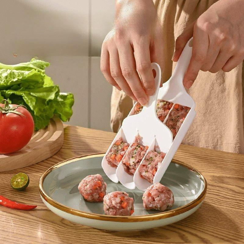 Lžíce na masové kuličky s krájecí lopatkou, DIY sada na výrobu masových kuliček pro hot pot, domácí kuchyňské náčiní kuchyňské pomůcky