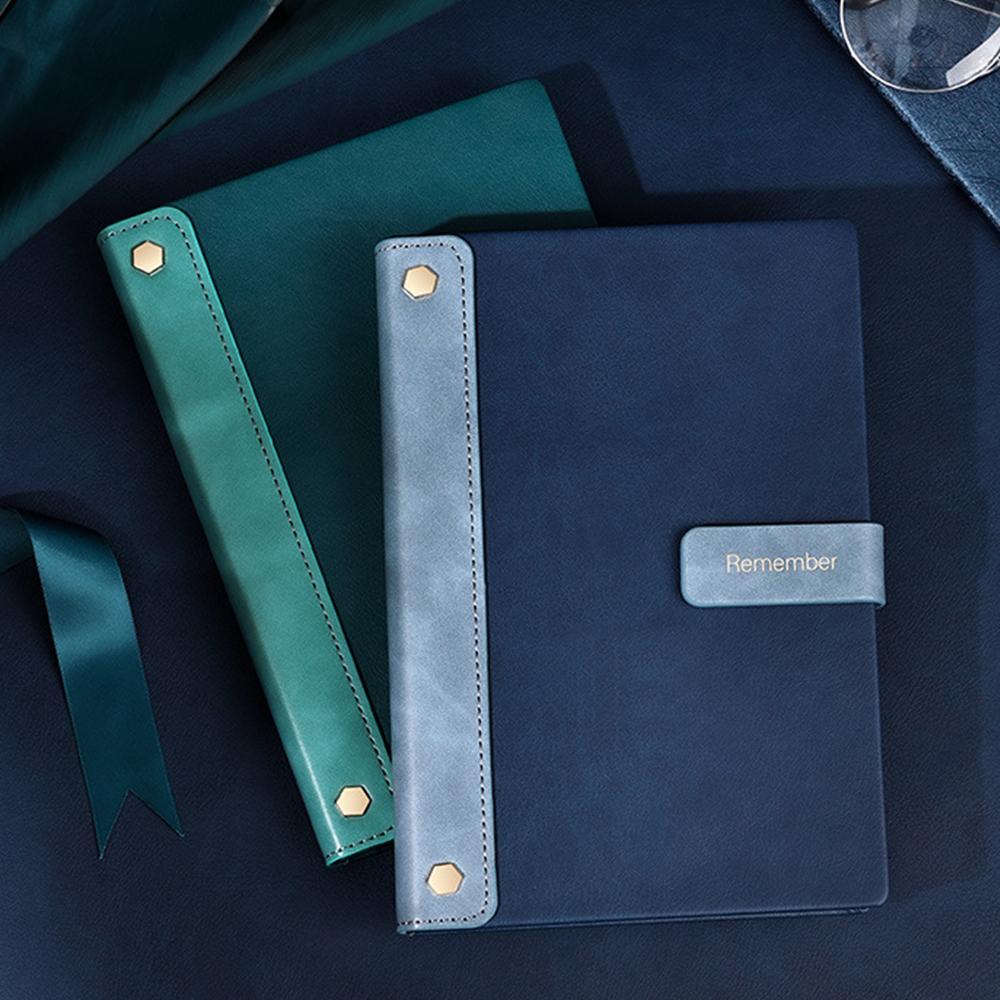 (Kostenloses personalisiertes Logo) A5/B5 Schnallennotizbuch, Notizblock aus Hartleder, Studententagebuch, Fachheft, Geschäftssitzungsprotokoll