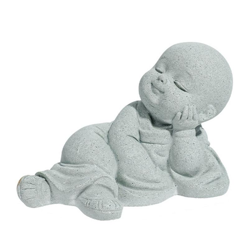 Peaceful Buddhist Stone Carving Sculpture Decorative Buddhism Statue For Office Desk Garden Arrangement