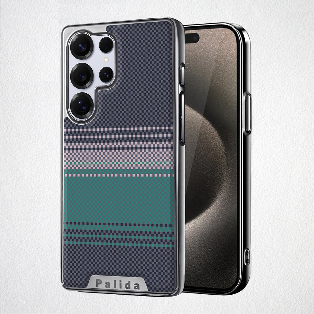For Samsung Galaxy S25 S25 Ultra S24 S24 Ultra Electroplated Carbon Fiber Texture Magnetic Wireless Charging Phone Case