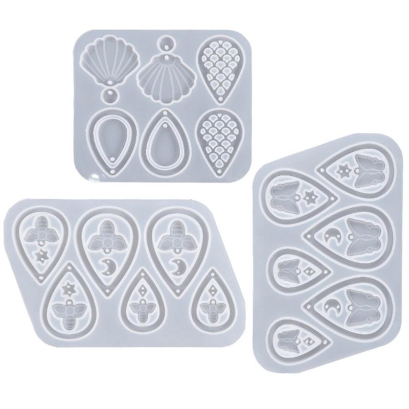 Jewelry Casting Molds Butterfly Bee Shells Pendant Epoxy Resin Molds with Hanging-Hole Mould Jewelry Making Craft Tools