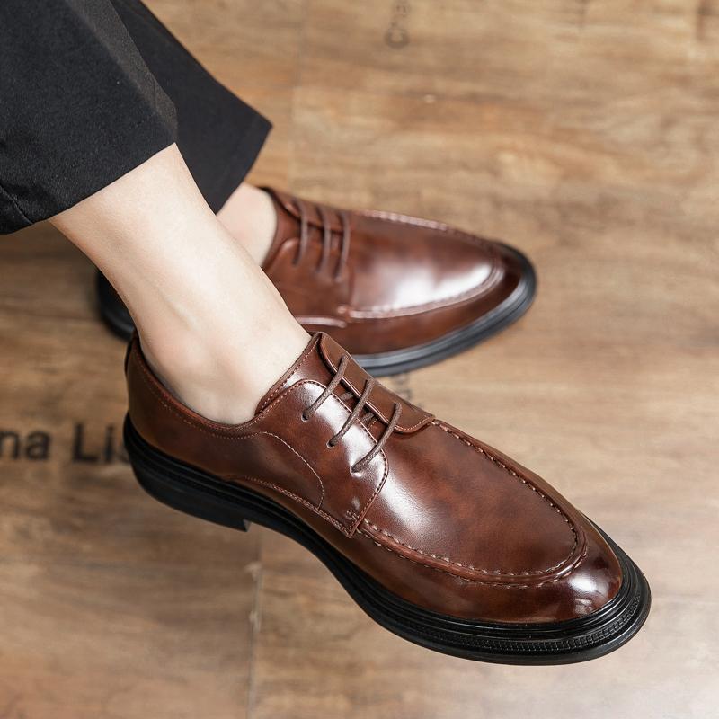 Leather Shoes Men's Leather Autumn Soft Breathable Sole New Shoes Casual Shoes Black Business Dress Men's Shoes