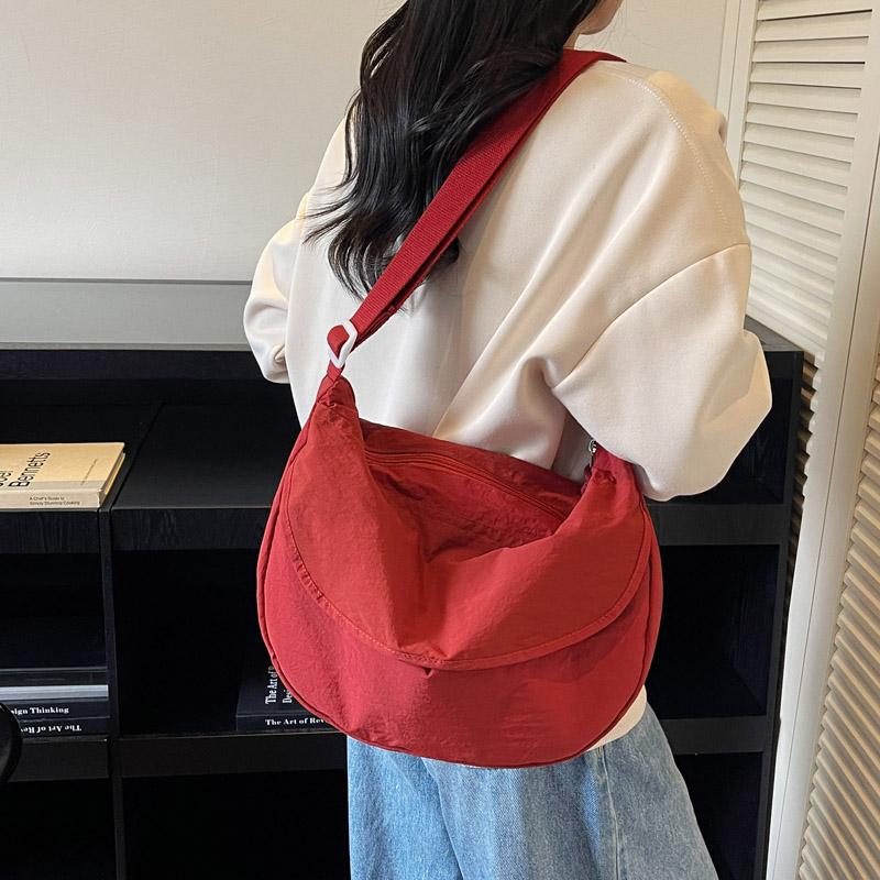 Women's Large-capacity Crossbody Bag Student Light Solid Shoulder Bag