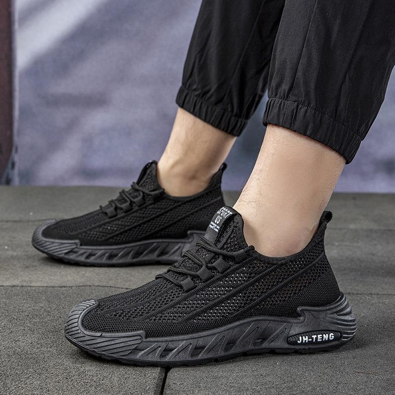 Large size men's shoes new fly-woven mesh platform sports casual shoes outdoor running shoes student shoes