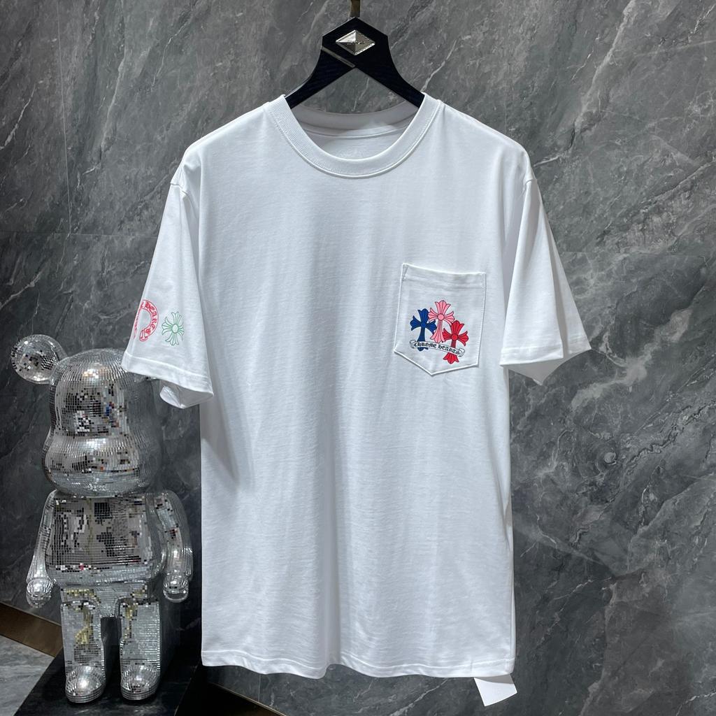 8505 CHROME HEARTS 2025 Καλοκαίρι Νέο Υψηλής Ποιότητας Βαμβακερό Στρογγυλό Λαιμό Φαρδύ μεγάλο μέγεθος Ανδρικό και γυναικείο μπλουζάκι Ζευγάρι