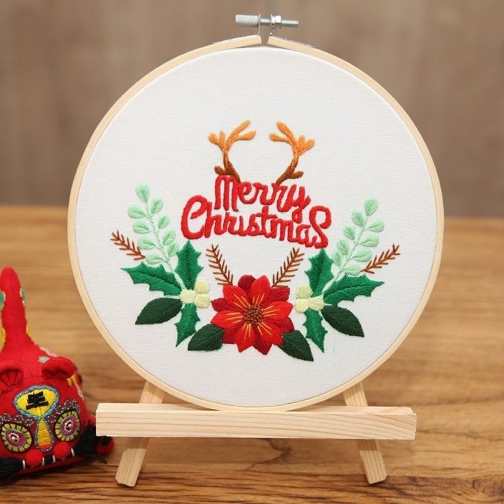 Santa Claus Christmas Embroidery Kit Handmade Xmas Embroidery Craft Set Christmas Gift