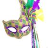 Masquerade Feather Mask Half Face Costume Comfortable Halloween Shield for Women Men