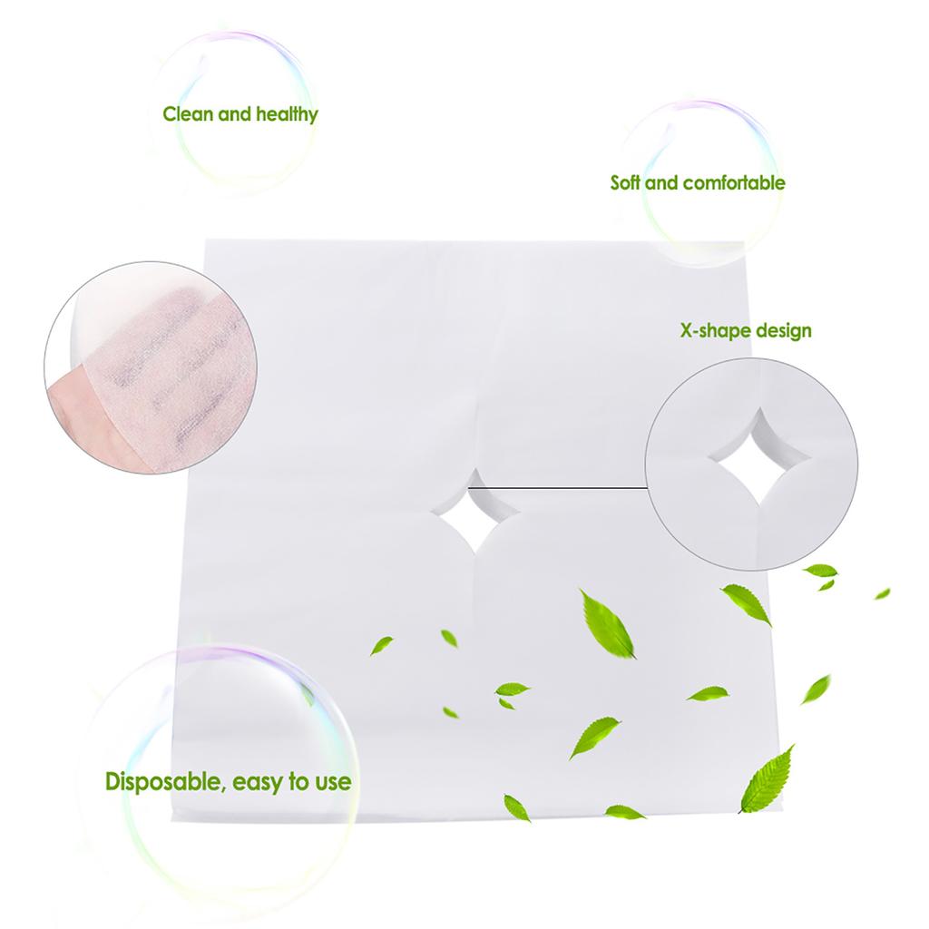 100Pcs Bag Square Spa Face Hole Cover Beauty Salon Disposable Towel Non woven Fabric Massage Cover