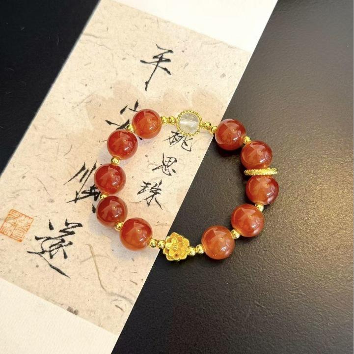 Clear Lotus Beaded Bracelet: Chinese Style Light Luxury Versatile Jewelry for Women
