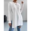 Women S Long Sleeve Solid Color Mid Length T Shirt