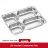 304 Stainless Steel Divided Meal Tray