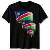Gekräuselte Flagge Namibias Namibischer Tag Fußball Unisex Leichte Baumwolle T-Shirt Herren Damen