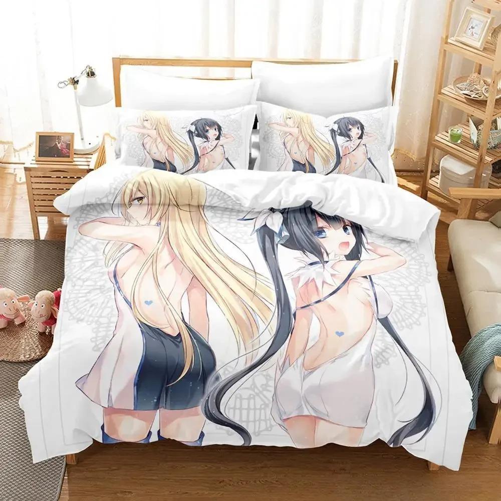 Comfortable Anime Print Bedding Set With Duvet Cover And Pillowcases King Queen Twin Sizes For Adults And Kids