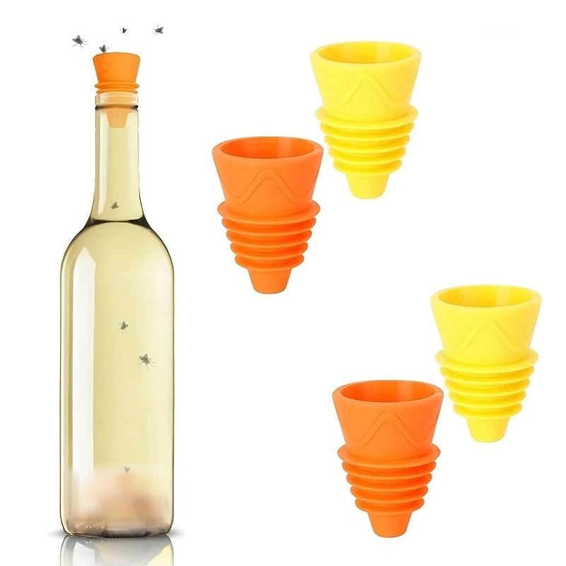 Flexible Flies Trap Funnel Reusable Silicone Pest Control Fruit Flies Catcher Killer Home Garden Kitchen Flytrap Fitting
