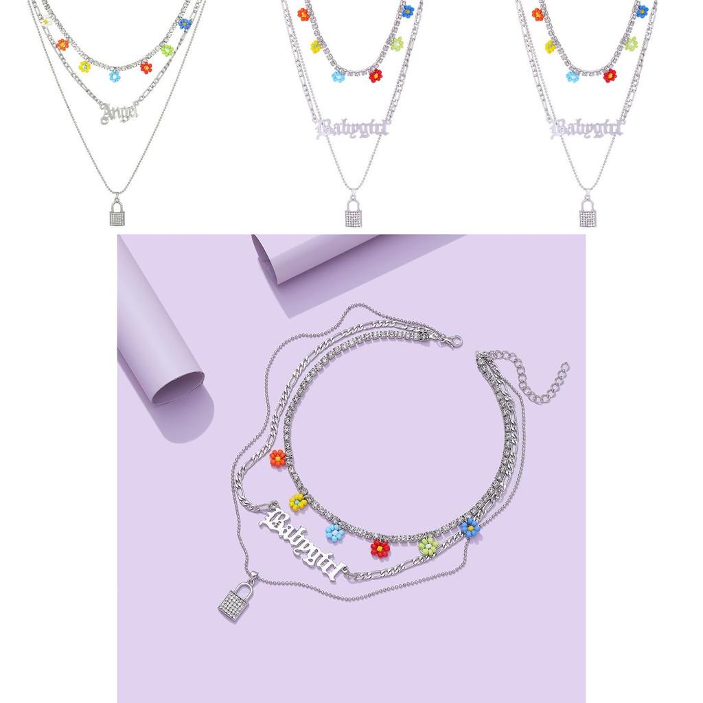 Lock Stylish Elegant Pendant Necklace With Eyecatching Flower Design For Women