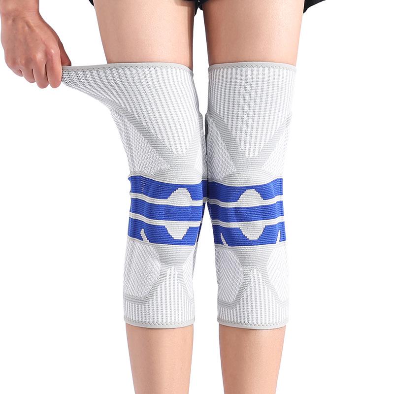 Breathable Knitted Silicone Knee Pads for Outdoor Sports: Running, Basketball, Cycling
