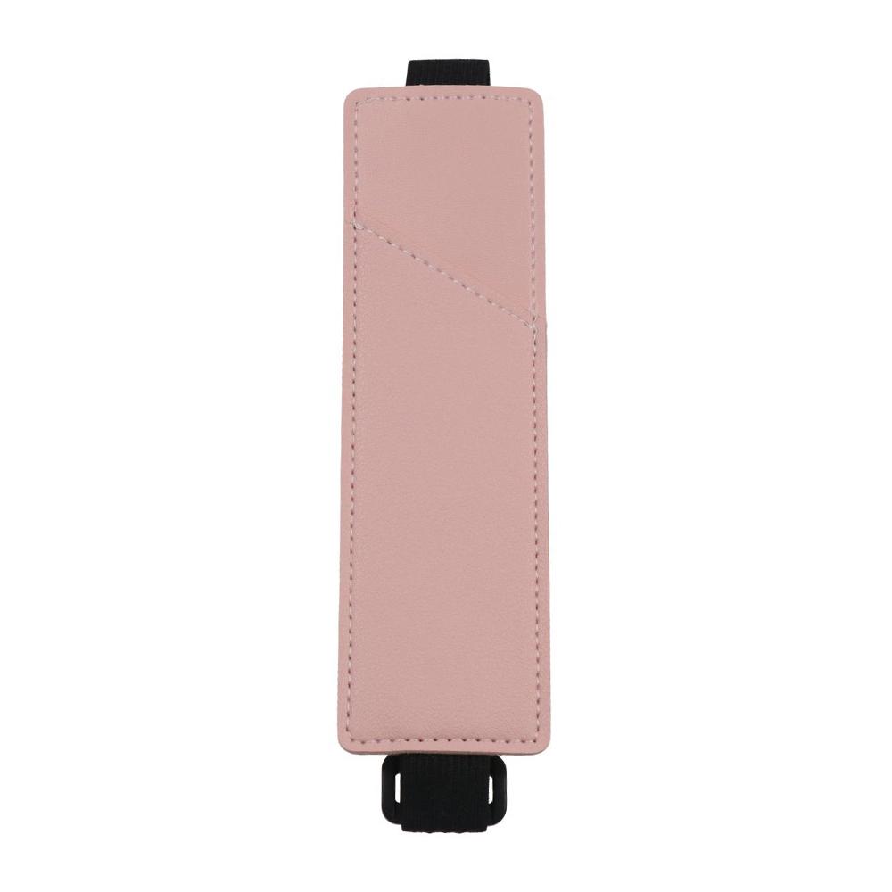 PU Leather Elastic Band Pen Holder Colorful Portable Pen Sleeve Pouch Adjustable Straps Detachable розовый