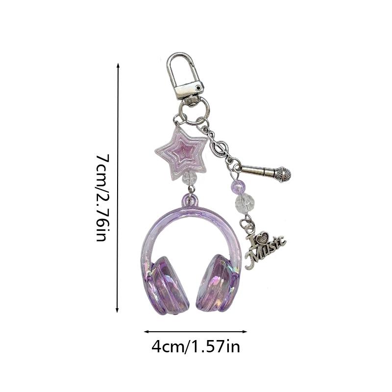 1PC Bag Charms Cute Ornament Y2K Bag Pendants DIY Accessories 3D Earphone Shape Candy Color Keychains Creative Multicolor