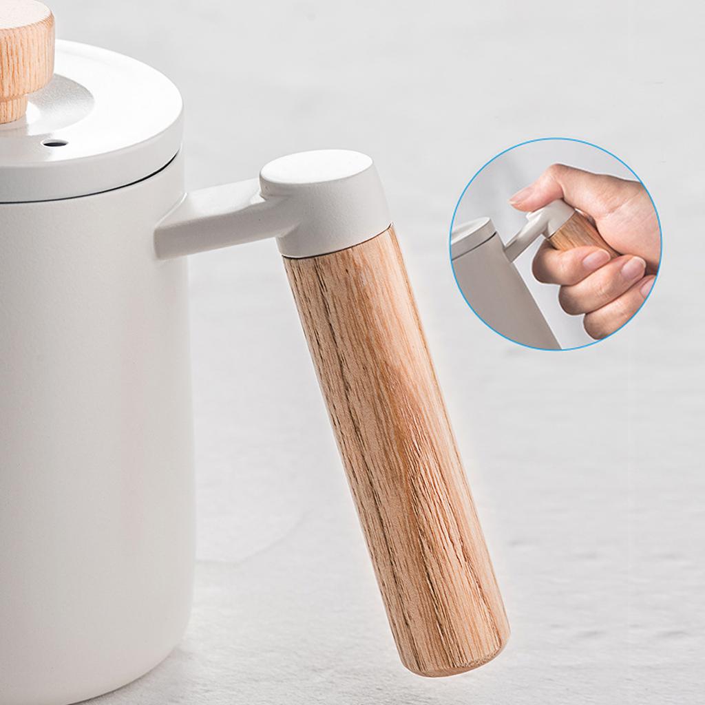 Pour Over Coffee Kettle Gooseneck Coffee Drip Pot Stainless Steel Tea Cafe Drip Kettle with Wooden Handle Coffee Accessories