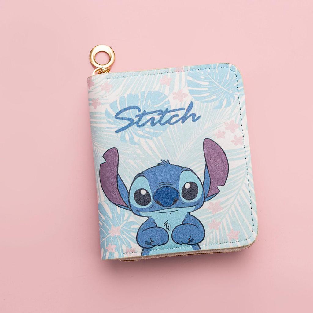 2025 Cartoon Stil Stitch PU Geldbörse: Unisex Kurzes Reißverschluss-Münzfach & Ausweishalter