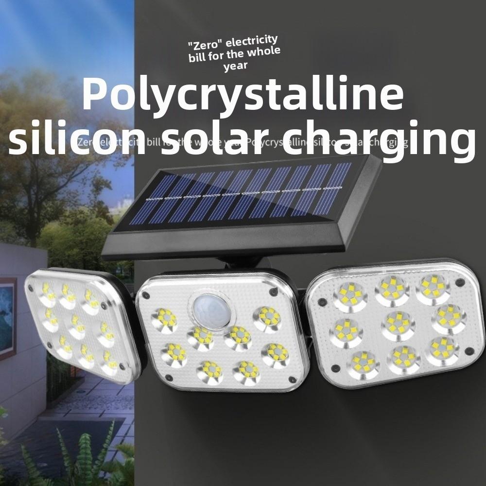 Human Body Sensing Motion Sensor Light Adjustable Head Fence Solar Lamp  Courtyards