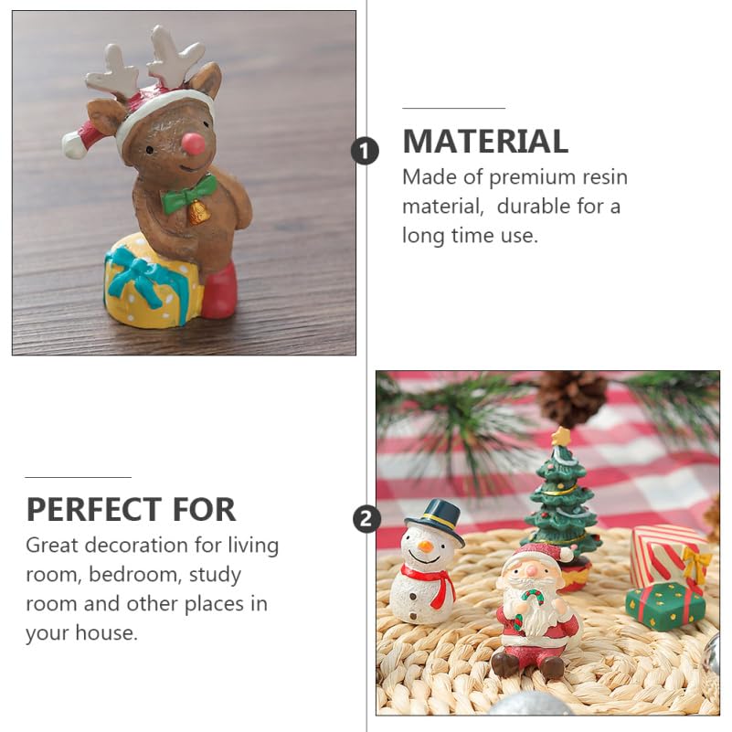 Christmas Resin Reindeer Mini Santa Flower Pot Nativity Scene Desktop Nativity Decorations Ornaments, Figurines, Ornaments, Ornaments, Toys,